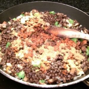 all the ingredients in a pan
