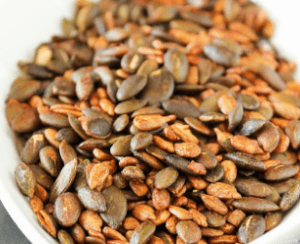 Bowl of toasted savoury seeds